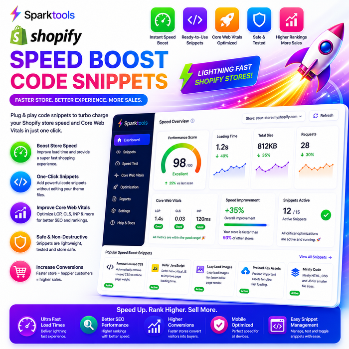 Shopify Speed Boost Code Snippets